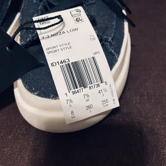 adidas Y-3 Nizza Low Black Off White ID1463w Mens 8 US New in Box 41 1/3 EUR - Picture 4 of 10